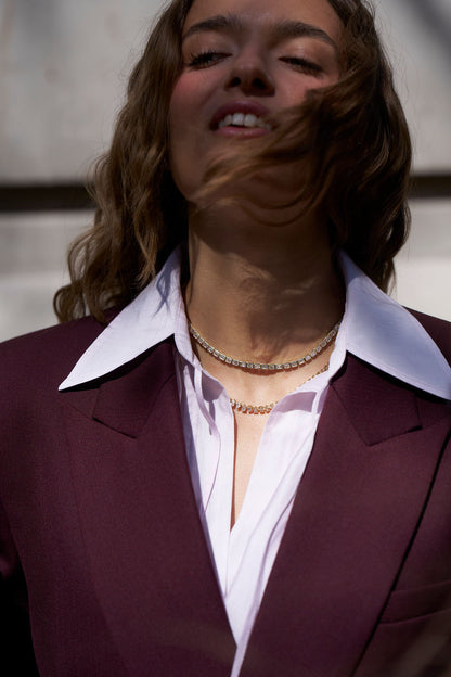 EW Emerald Bezel Tennis Necklace