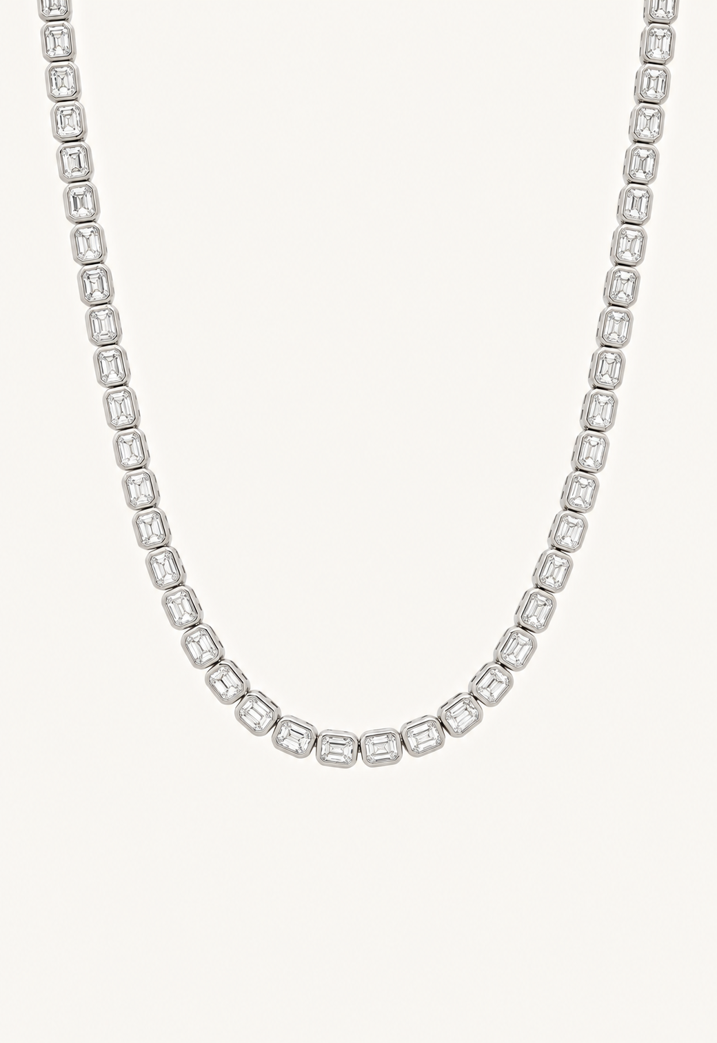 EW Emerald Bezel Tennis Necklace