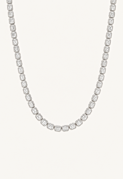 EW Emerald Bezel Tennis Necklace